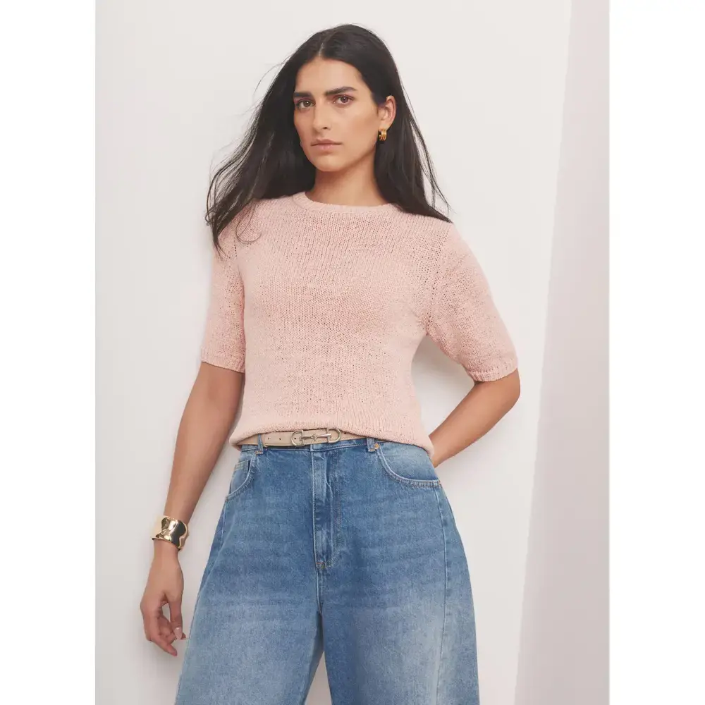 Mint Velvet Pink Cotton Blend Knit Top